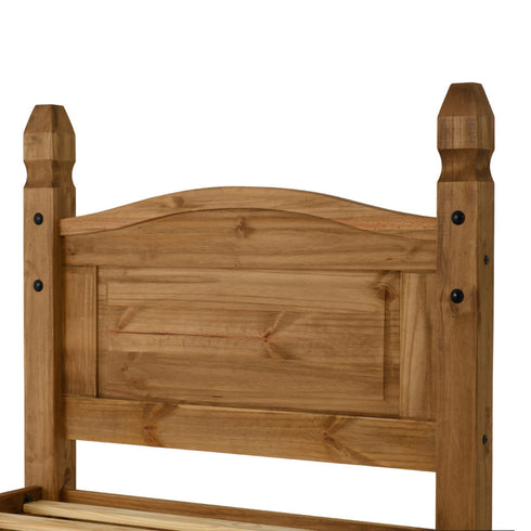 Corona 3FT Bed High Foot End - Distressed Waxed Pine